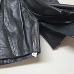ZARA BLACK VOLUMINOUS GENUINE LEATHER TOP TRF CAPSULE COLLECTION SIZE LARGE LE Photo 3