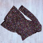 Vintage sequin one arm long sleeve midi rainbow sparkle evening dress 2xL Pink Size XXL Photo 2