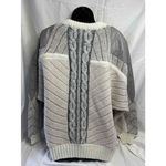 Juice vintage cable Knit patchwork leather Striped Sweater Long Sleeve XL Photo 2