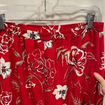 Briggs New York Cute red floral elastic back pull on skirt side slit vintage 90’s-y2k Photo 3