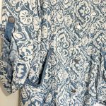 Chico's  Jacket Womens 2 Large Snap Buttons Pockets Floral Blue White Lyocell Photo 2