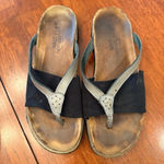 Naot Orion Black Silver‎ Stretch Thong Sandals Israel Size 7/38 Photo 1