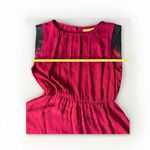 Alice + Olivia Meg Leather Cap Sleeve Silk Leather Mini Dress Red M Cocktail Photo 5