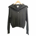 Rachel Zoe Sweater Cozy Quarter Zip Pullover Charcoal Gray Women’s Size Small Photo 1
