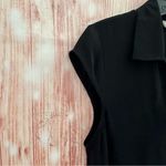 Kate Hill  Black Sleeveless Silk Button Front Blouse Photo 2