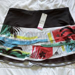 NWT Lucky In Love Tennis Golf Skort Skirt Black Stretch Womens Size XL Tropical Photo 0