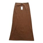 We Wore What NWT Pullon Elastic Waist Jersey Lightweight Midi Skirt S Saddle Brown Photo 10