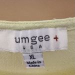 Linen Blend Umgee Top Womens 1XL Yellow Cap Sleeve Raw Frayed Hem Boho Size XL Photo 1