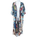 Womens Boho Hippie Beach Artsy Long Duster Kimono Cardigan‎ Kaftan Cover Up OS Blue Size undefined Photo 2
