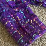 Boucle Purple VINTAGE Cropped Jacket Size 4 Photo 5