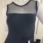 Line Mesh Fit & Flare Mini Black Skater Dress Women's Size S Photo 5