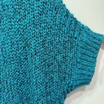 Chico's Chico’s Turquoise Black & Metallic Knit Open Front Short Sleeve Cardigan 1/M Photo 8