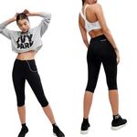 Ivy Park ‎ Black High Rise Cropped Pull On Leggings Size XS Photo 1