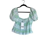 ZARA NWT  ELASTIC TRIM STRIPED LIGHTWEIGHT SQUARE NECK TOP Photo 7