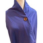Bobeau Women's Blue Wrap Poncho 1X Button Closure Basic Jacket Photo 1