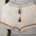 Love Riche  Cream Shorts with Multicolor Trim Photo 0