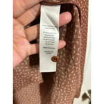 Adrianna Papell Women M Camel Brown Leaf Pint Long Sleeve Blouse Professional Photo 4