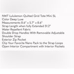 Lululemon Quilted Grid Small Tote Bag 5L Photo 4