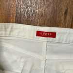 Guess  White Denim Jeans Bow Hem Womens 34 Gold‎ Logo Stretch Photo 5