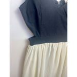 Heart Point Women's‎ Dress Skater Style Black Fitted V Neck Cutout Ivory Skirt M Size M Photo 2