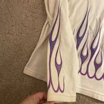 Harley Davidson  Purple Glitter Flame Top Long Sleeve XL Photo 5