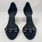 Giuseppe Zanotti  Black‎ Silk Sandals w/ Rhinestones Photo 1