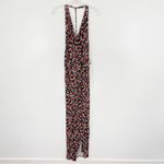 Free People Daria Halter Maxi Dress Black Orange Low Back Wrap Slit Plunge Photo 3