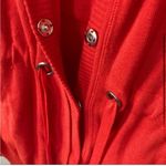 Kenneth Cole Red Long Cardigan Sweater with Hood and Drawstring Waist Size Small Photo 2
