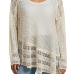 Free People  Gorgeous Ivory Crochet Lace Asymmetrical Top‎ EUC Size XS Photo 0