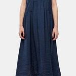 Lacausa  Thea Slip Dress V Neck Adjustable Straps Lagenlook Oversized Navy Blue S Photo 0