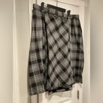 NWOT Serengeti Size 1X Black Gray Plaid Front Pleated Elastic Waist Maxi Skirt Photo 3