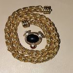 Joseph Esposito Snap Woven Chain Necklace Detachable Pendant Gold Tone Black Red Size 18 Photo 6