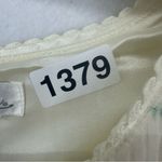 Aria  Long Sleeve Button Floral Ribbed Blouse Shirt Womens Large Beige Photo 7