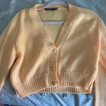 Missguided Light Orange Cropped Button Down Sweater Photo 0