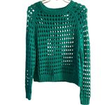 ASTR  The Label green open knit crewneck sweater Medium Photo 1