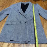 Reformation  Houndstooth Linen Oversized One Button Blazer Size Large Photo 4