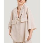 NAP Loungewear Relaxed Pockets Bowling Shirt in Birch Photo 0