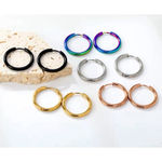 Boutique Unisex Hoop Earrings Rose Gold Plated‎ Silver Huggie Hoops, 9mm Photo 9