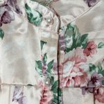 Vintage Cachet Victorian Nightgown Shiny Floral Satin Med Cottagecore Coquette Photo 4