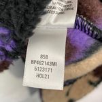 BP New  Floral Print Sherpa Fleece Cropped Sweatshirt Black Brown Purple Photo 16