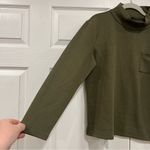 Talbots Button Mockneck Pullover Burnt Olive Green Textured Womens Size Medium Photo 4