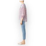 Shoshanna Solado Blouse Women's XS Pink Blue Floral 3/4 Sleeves Split V-Neck Photo 8