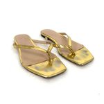 J.Crew  Gold Metallic Square Toe Flip Flop Sandal Women's Size 8 Photo 1