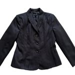 Kasper Blazer Black Monochromatic Long Sleeve Tailored Jacket Size 8 Petite Photo 11