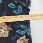 Catherines Top Womens 2X Black Multi Embroidered Floral Sheer 3/4 Sleeve Blouse Photo 7