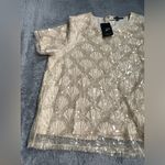 Adrianna Papell  Cream Sequin Blouse NWT Photo 1
