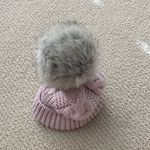 EXPRESS EXRESS Knit Winter Beanie Hat with Pom One Size O/S Pale Pink Like New Clean Photo 6