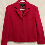 Lafayette 148  Raspberry Wool Woven 3 Button Blazer‎ Size 10P Photo 0