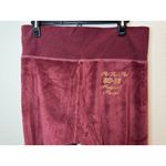 Victoria's Secret  ‎ Y2K Pink Velour Pants Fold Over Bootcut In Burgundy Size M Photo 7
