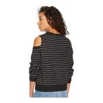 Lucky Brand black and white stripped cold shoulder sweater XL NWT Photo 1